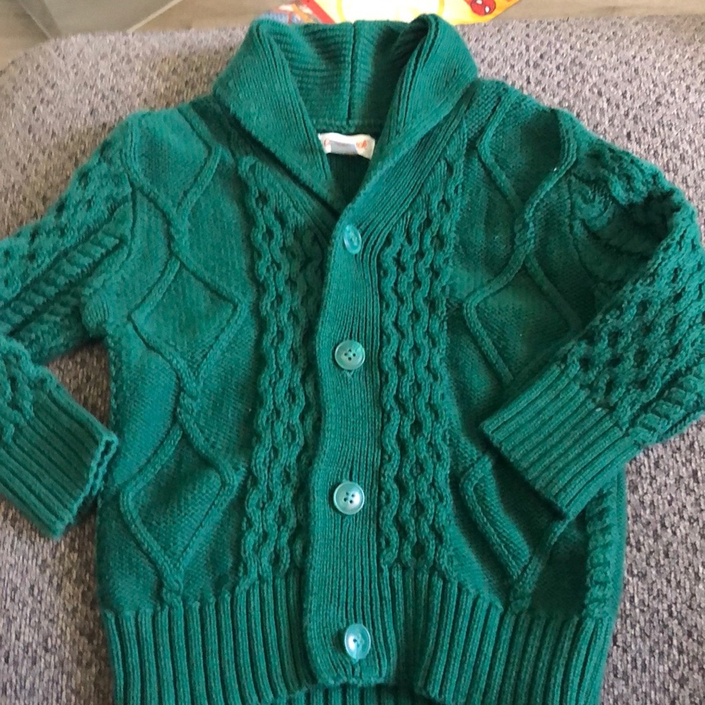 Hunter green button down cardigan